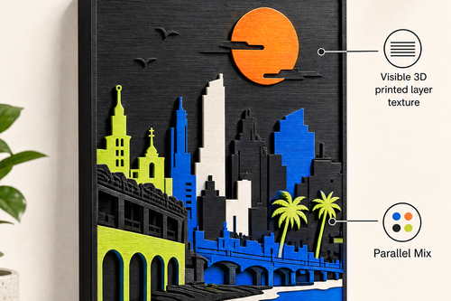 Bandra Skyline Layer Art product detail and care graphic by Parallel Objects