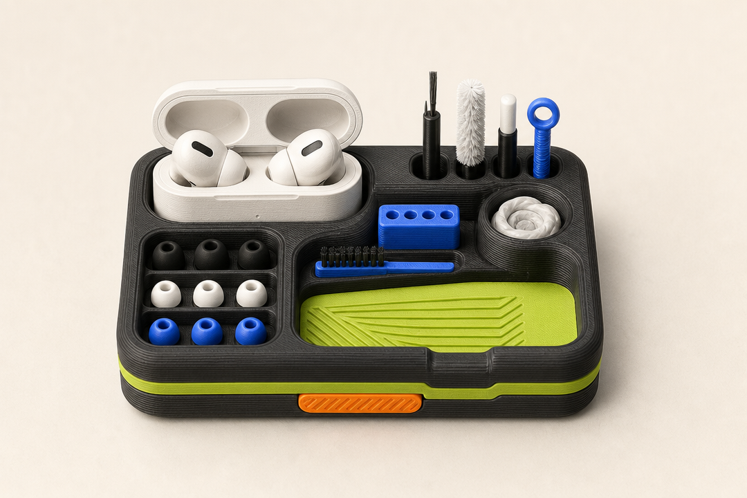 Earbud Cleaning Station curated product listing image by Parallel Objects