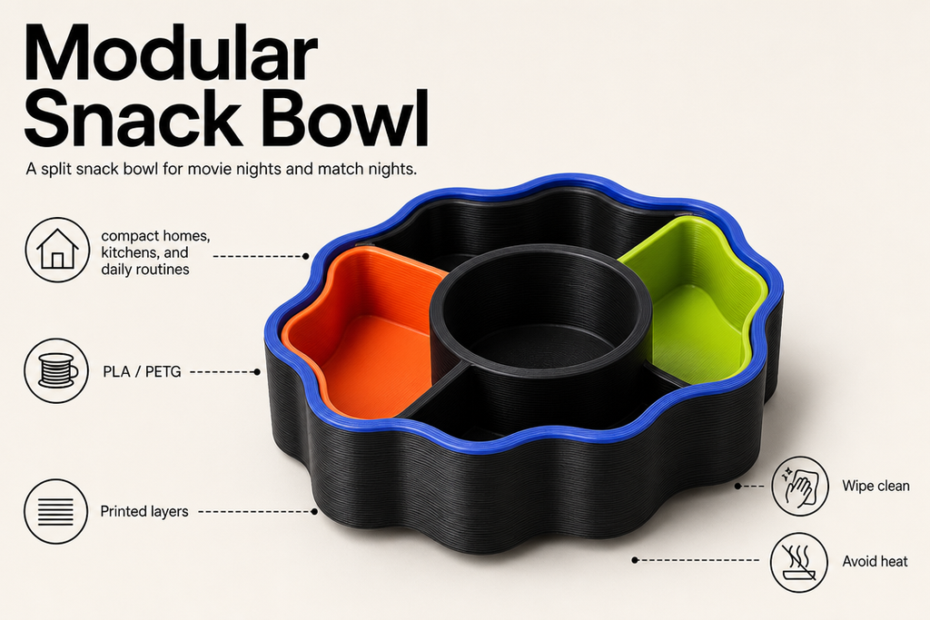 Modular Snack Bowl product detail and care graphic by Parallel Objects
