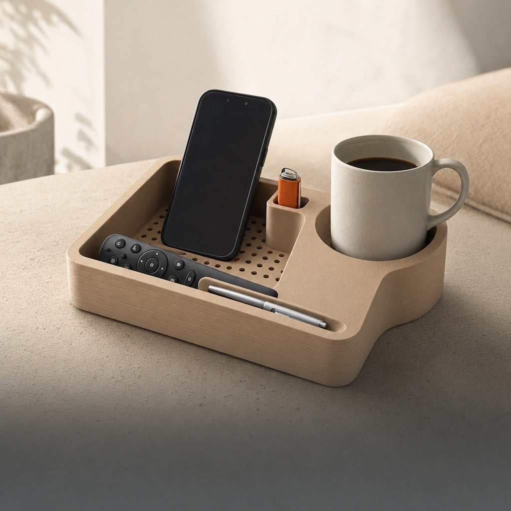 Remote shelves and cup holders