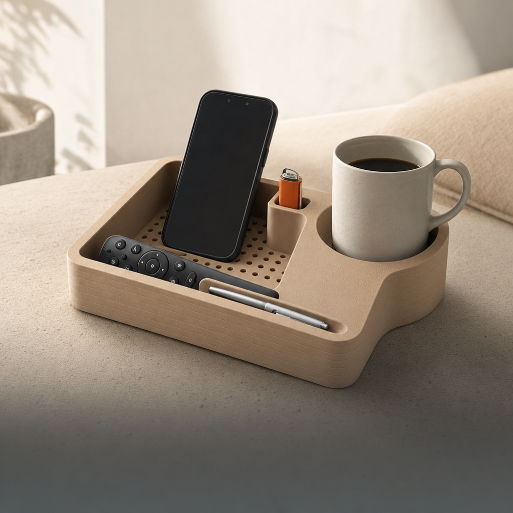 Remote shelves and cup holders